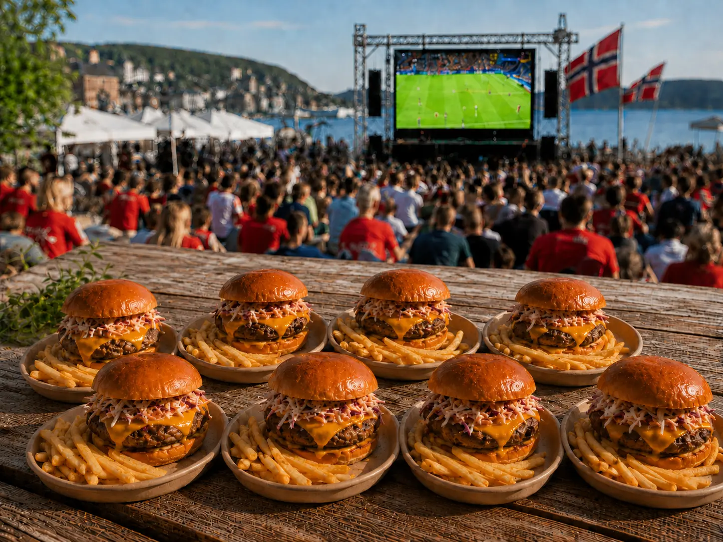 Burger fra menyen på Folkefesten
